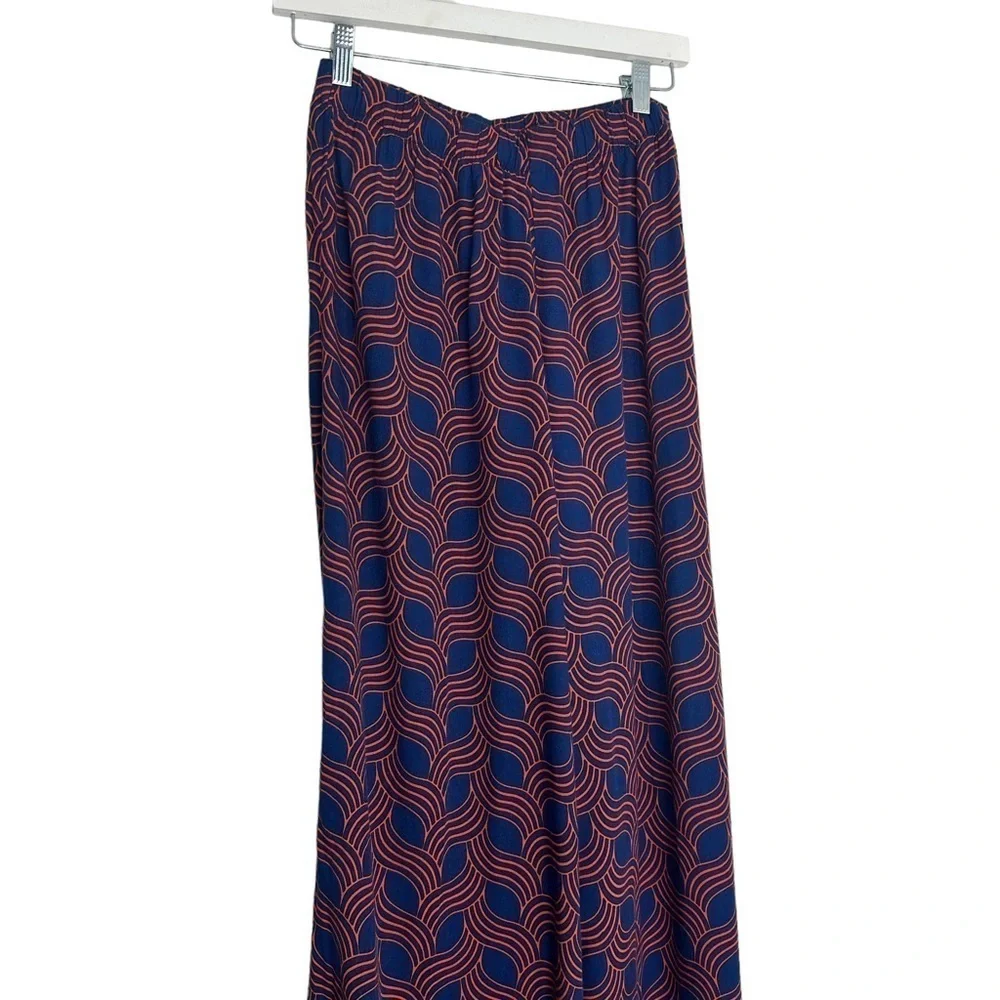 ESCAPADA Living navy & Red Geometric Wide Leg Palazzo Pants Size Small